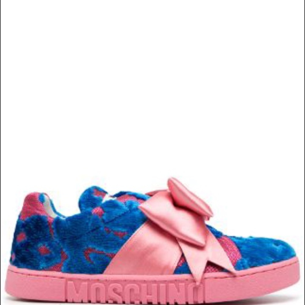 Moschino patterned bow detail sneakers, Size 40 IT